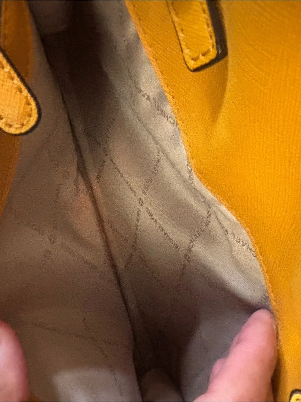 Michael Kors Yellow Saffiano Leather Crossbody Clutch Bag